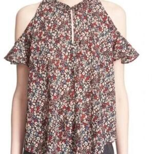 Derek Lam 10 Crosby Gerorgette Cold-Shoulder Blouse Multi